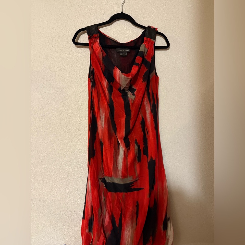 ISABEL DE PEDRO RED AND BLACK DRESS 8 - Picture 2 of 5